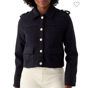 Jason Wu Dark Navy Button Cropped Military Style Napoleon Jacket sz 8 NWT
